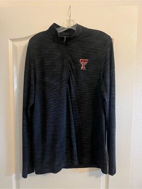 LG Black Heather Quarter-Zip Pullover with Red Logo